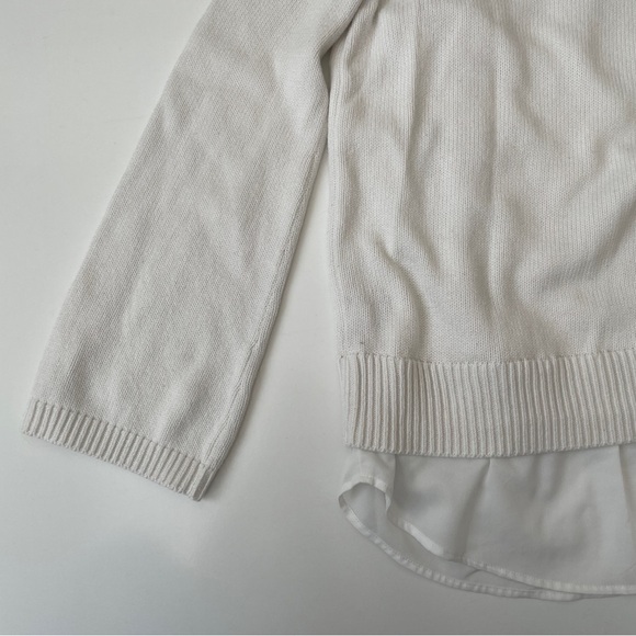 Women's Simply Vera Vera Wang Lace-Up Mock Layer Sweater, Size S Small in Cream - Picture 13 of 14